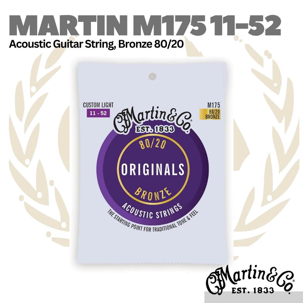 MARTIN M175 80/20 Bronze, Custom Light 11-52 Acoustic Guitar Strings