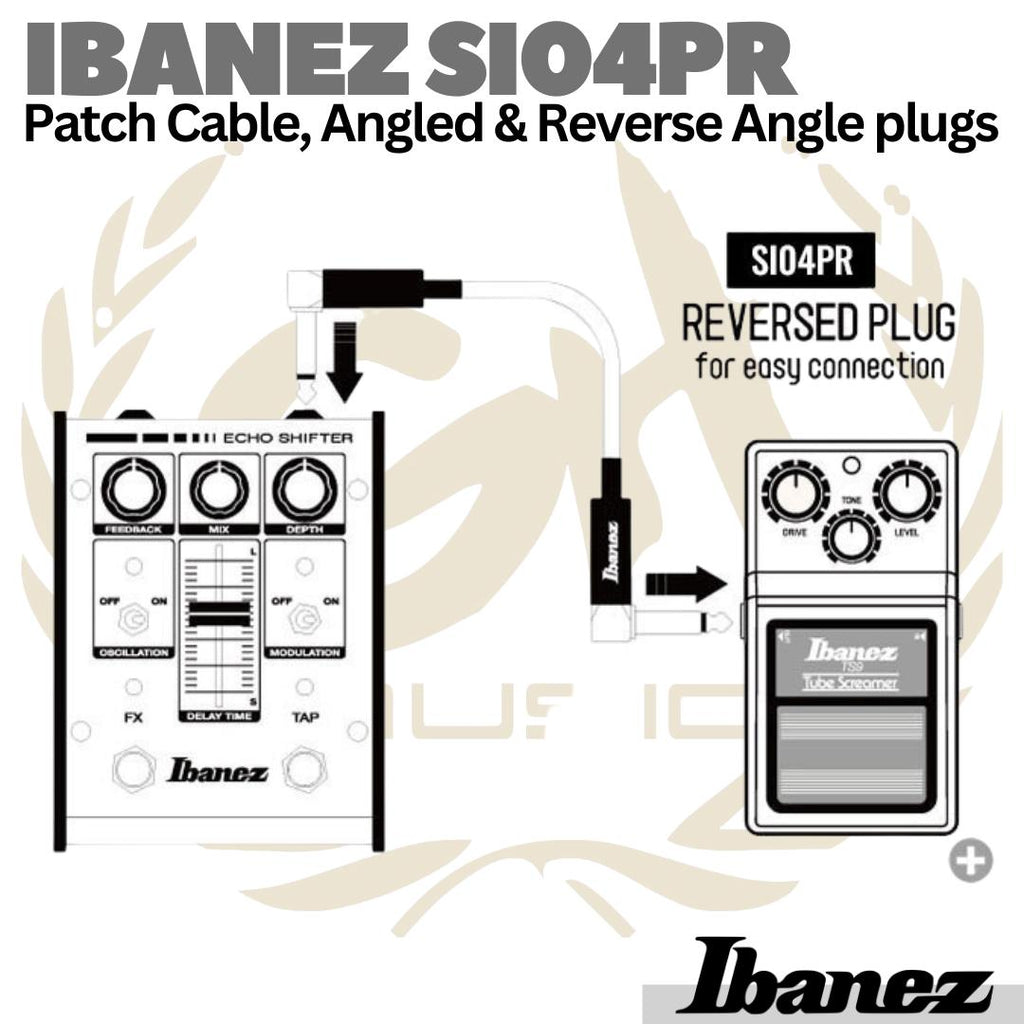 IBANEZ SI04PR Patch Cable, Angled & Reverse Angle plugs 0.4ft Jumper
