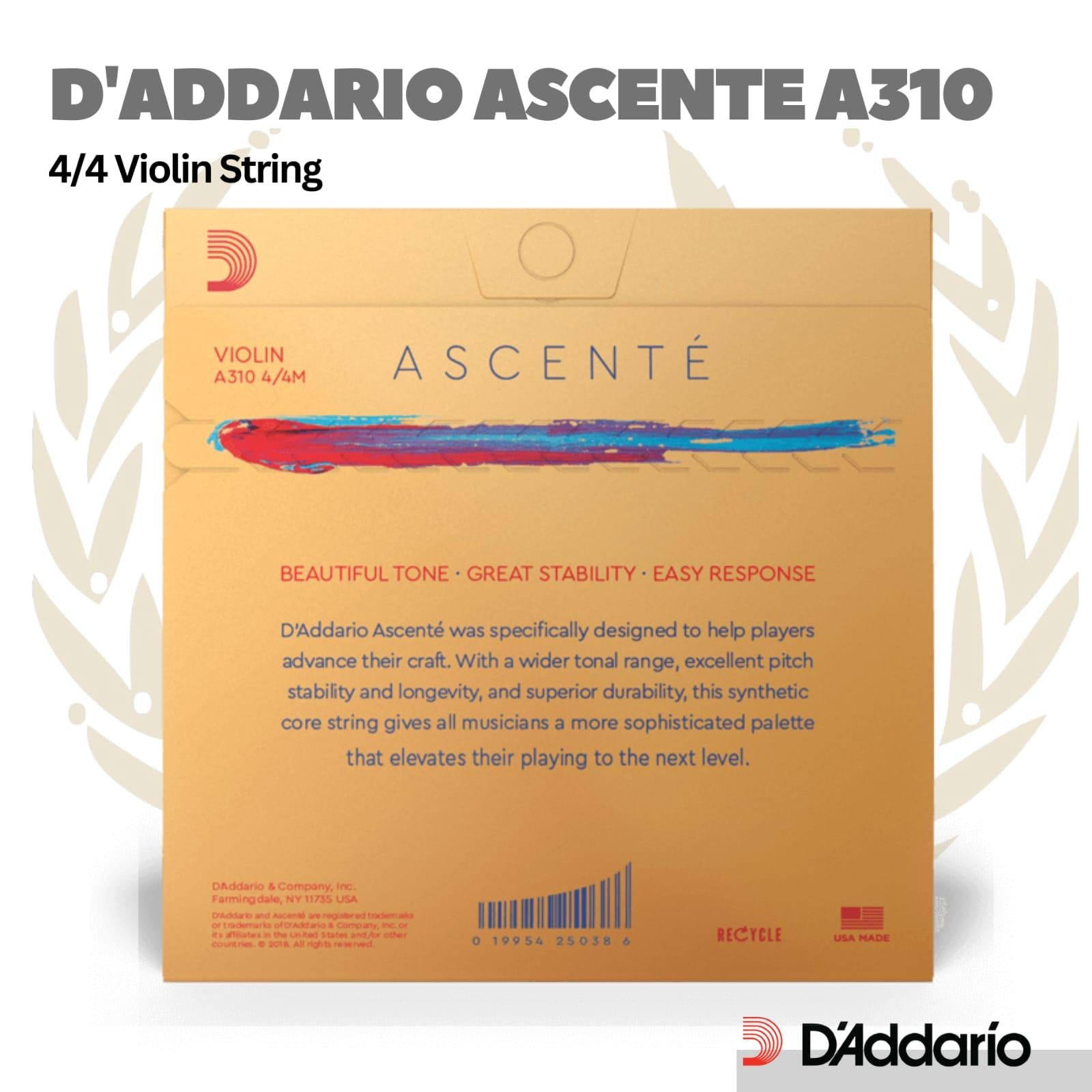 D'addario A310 4/4 Ascente Violin String Set - Senar Biola
