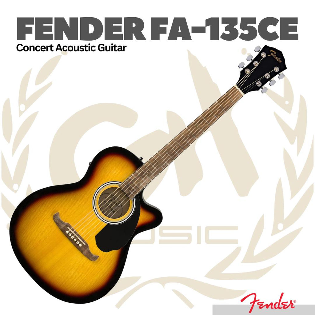 Fender FA-135CE Concert Acoustic Guitar - Gitar Akustik