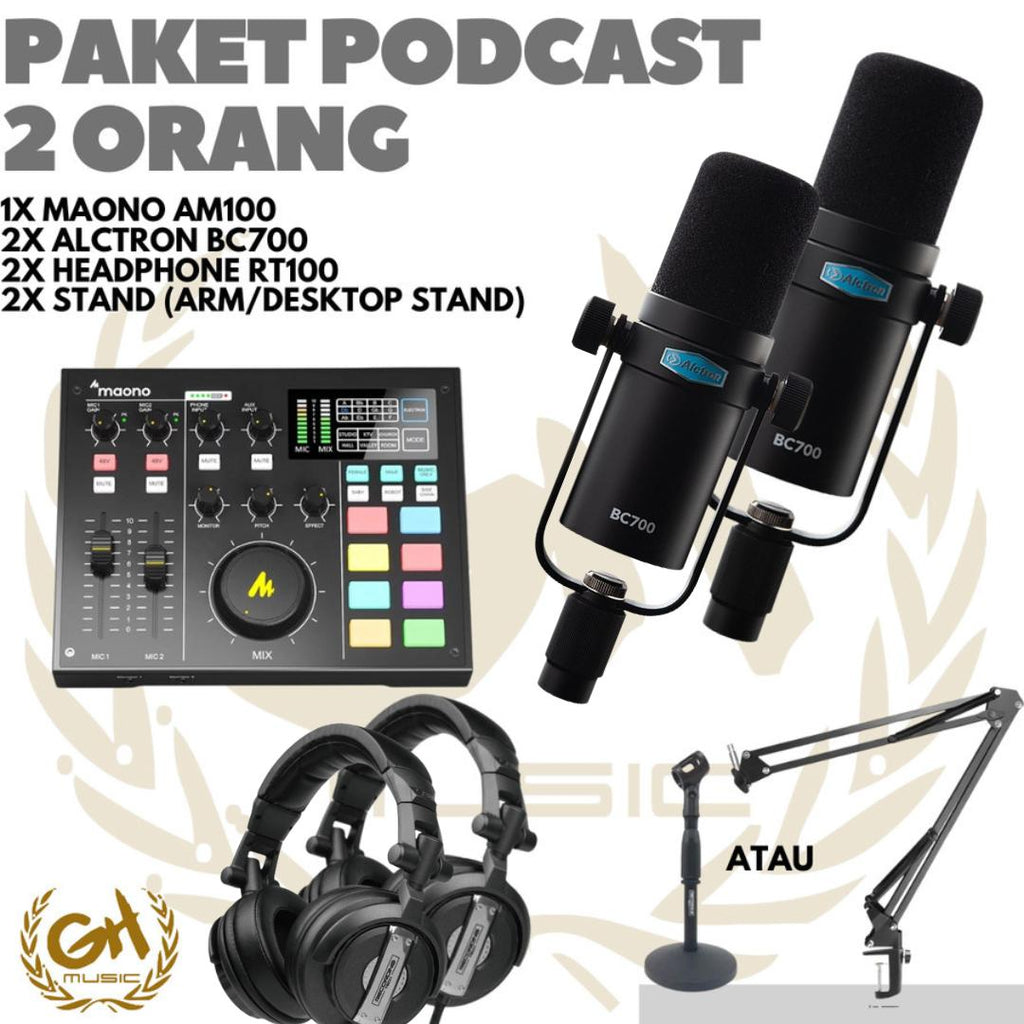 PAKET PODCAST 2 ORANG ALCTRON BC700 + MAONO AM100 + HEADPHONE