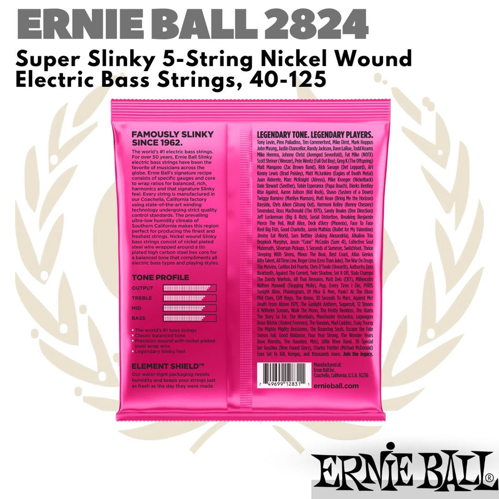 ERNIE BALL 2824 Super Slinky 5-String Nickel Wound 40-125 Senar Bass