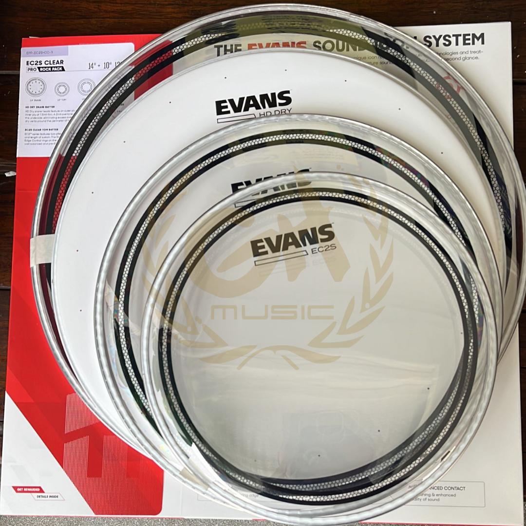 Evans Pack EC2S Clear Rock + 14" HDD EPP-EC2SHDD-R - Drum Head