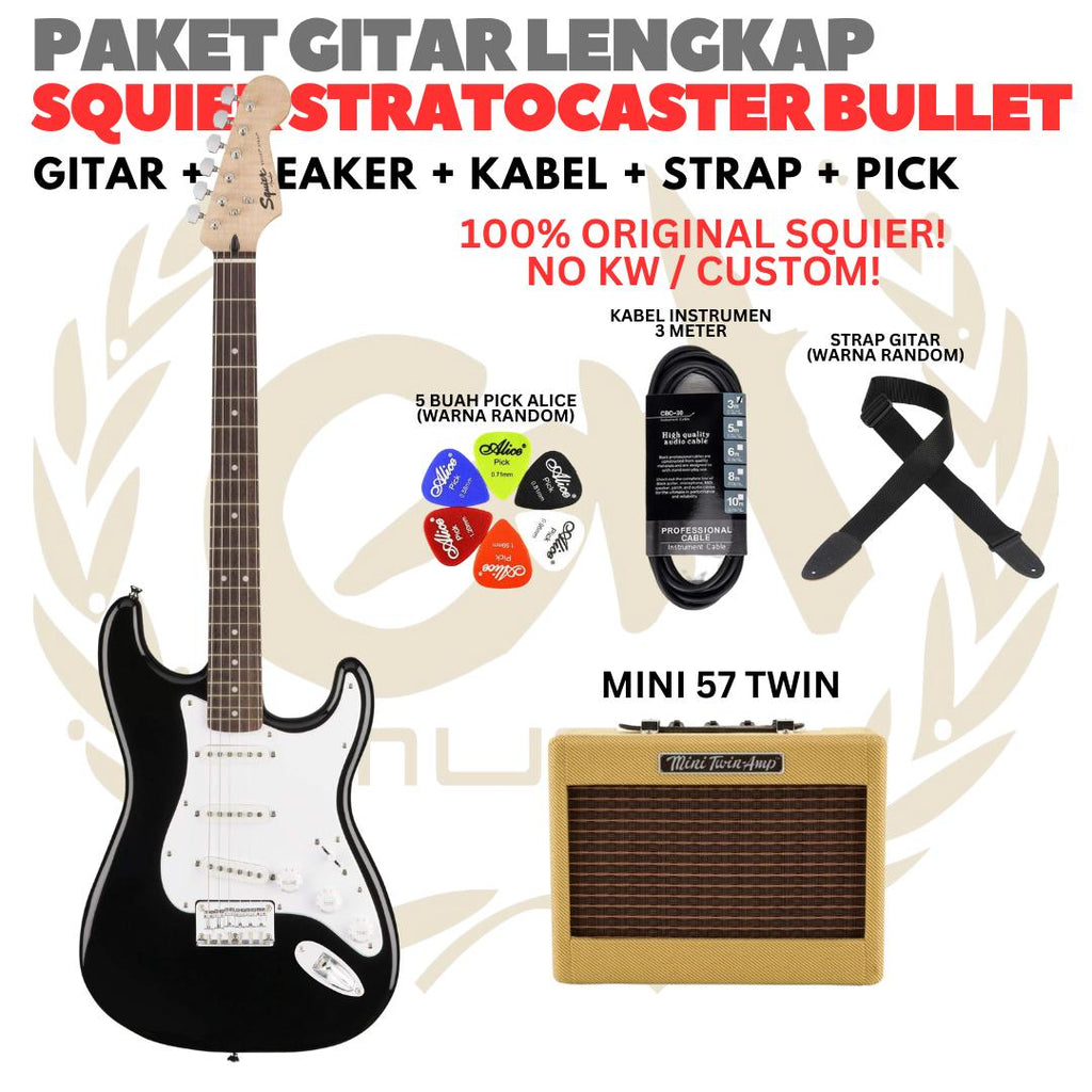 PAKET GITAR SQUIER STRATOCASTER BULLET Electric Gitar | GUITAR PACK
