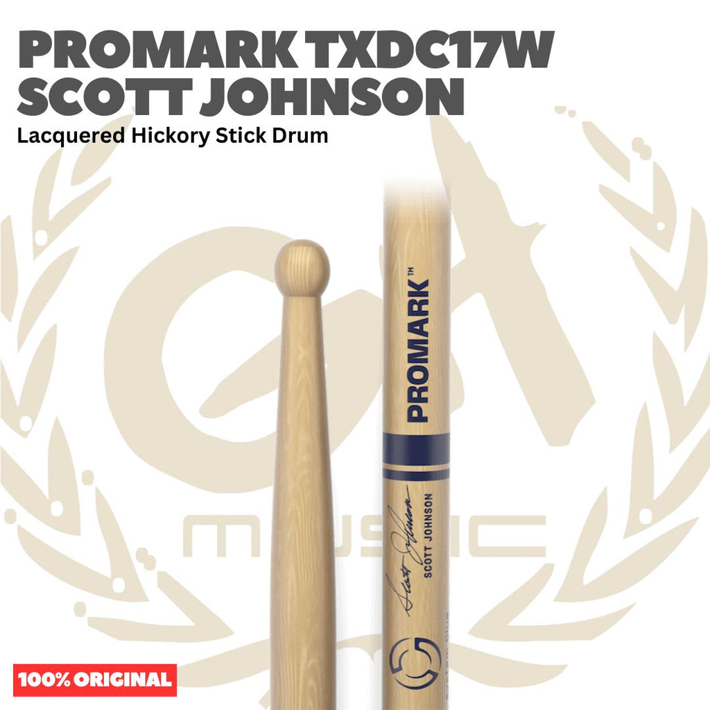 PROMARK DC17 Scott Johnson Lacquered Hickory Stick Drum - TXDC17W Stik Drum Original Asli