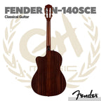 Fender CN-140SCE Nylon Classical Guitar w/Case - Gitar Klasik Nilon