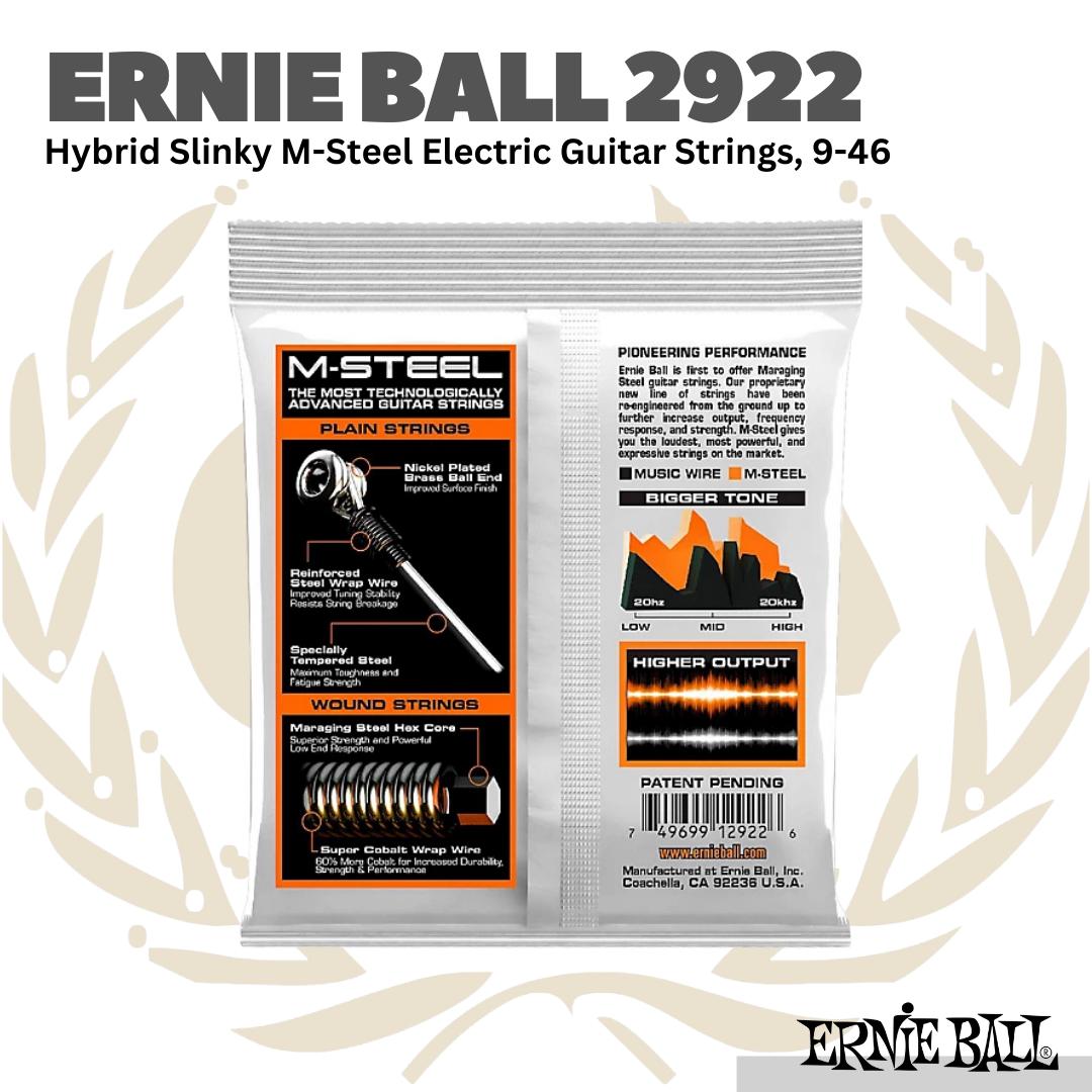 Ernie Ball 2922 Hybrid Slinky M-Steel Electric Guitar Strings, 9-46 - Senar Gitar