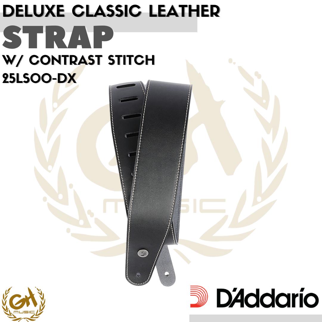 D'ADDARIO DELUXE LEATHER W/ CONTRAST STITCH - STRAP GITAR