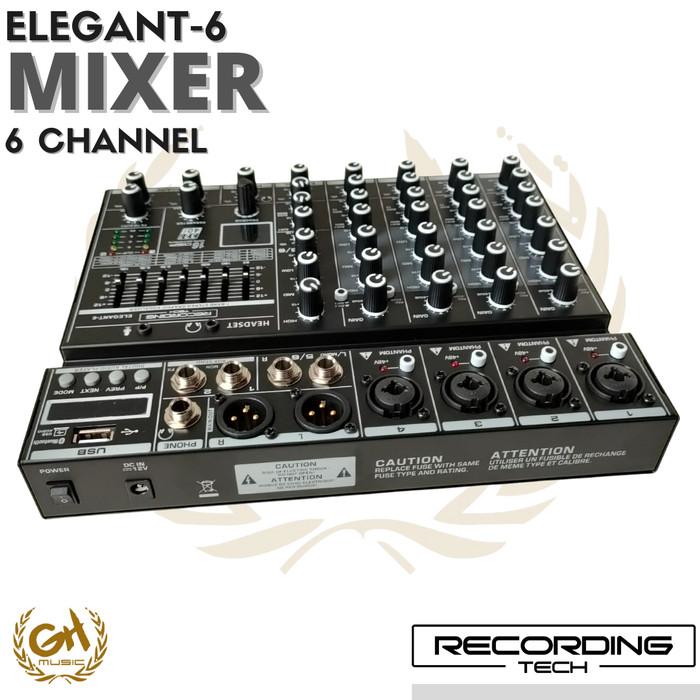 RECORDING TECH ELEGANT 6 - MIXER 6 CHANNEL PODCAST RECORDING KARAOKE