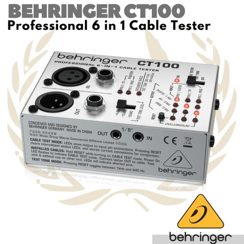 BEHRINGER CT100 Professional 6 in 1 Cable Tester | Alat Tes Cek Kabel