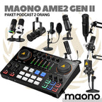 PAKET PODCAST 2 ORANG, MAONO AME2 Gen II Maonocaster Live Streaming & Portable Podcast Console | Sound card AM - E2 Mark 2