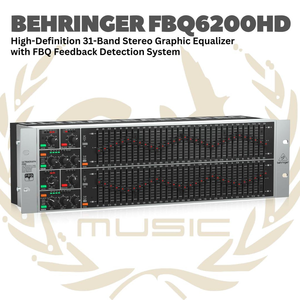 BEHRINGER ULTRAGRAPH PRO FBQ6200HD Stereo Graphic Equalizer with FBQ | FBQ-6200-HD