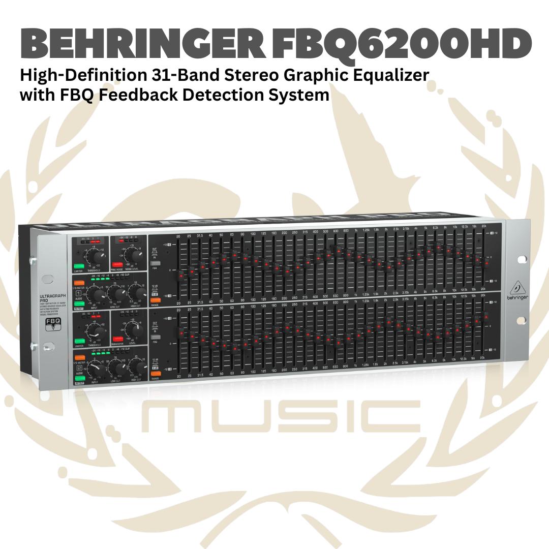 BEHRINGER ULTRAGRAPH PRO FBQ6200HD Stereo Graphic Equalizer with FBQ | FBQ-6200-HD