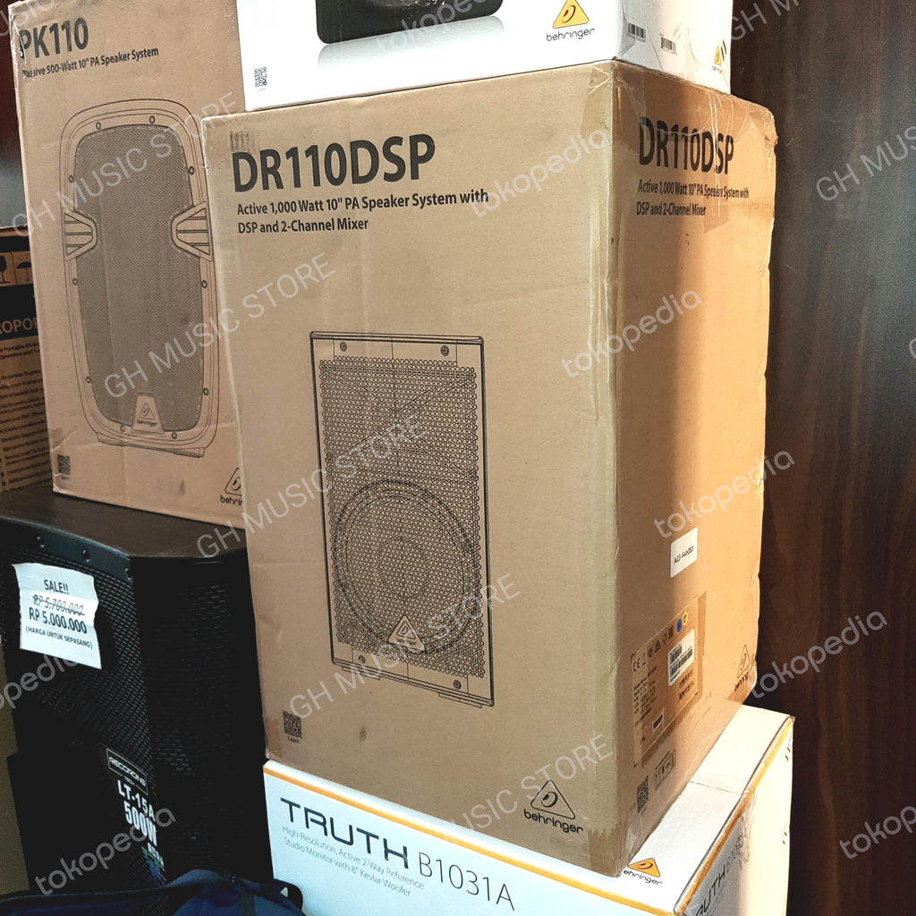 BEHRINGER DR110DSP Active 1000W 10" PA Speaker System with DSP + Mixer