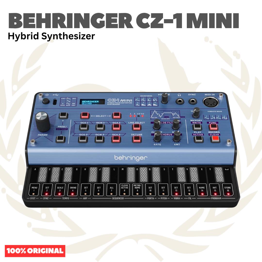 Behringer CZ-1 MINI Portable 3-Voice Hybrid Phase Distortion Synthesizer with Analog Low-Pass Filter, 16-Step Sequencer and Arpeggiator
