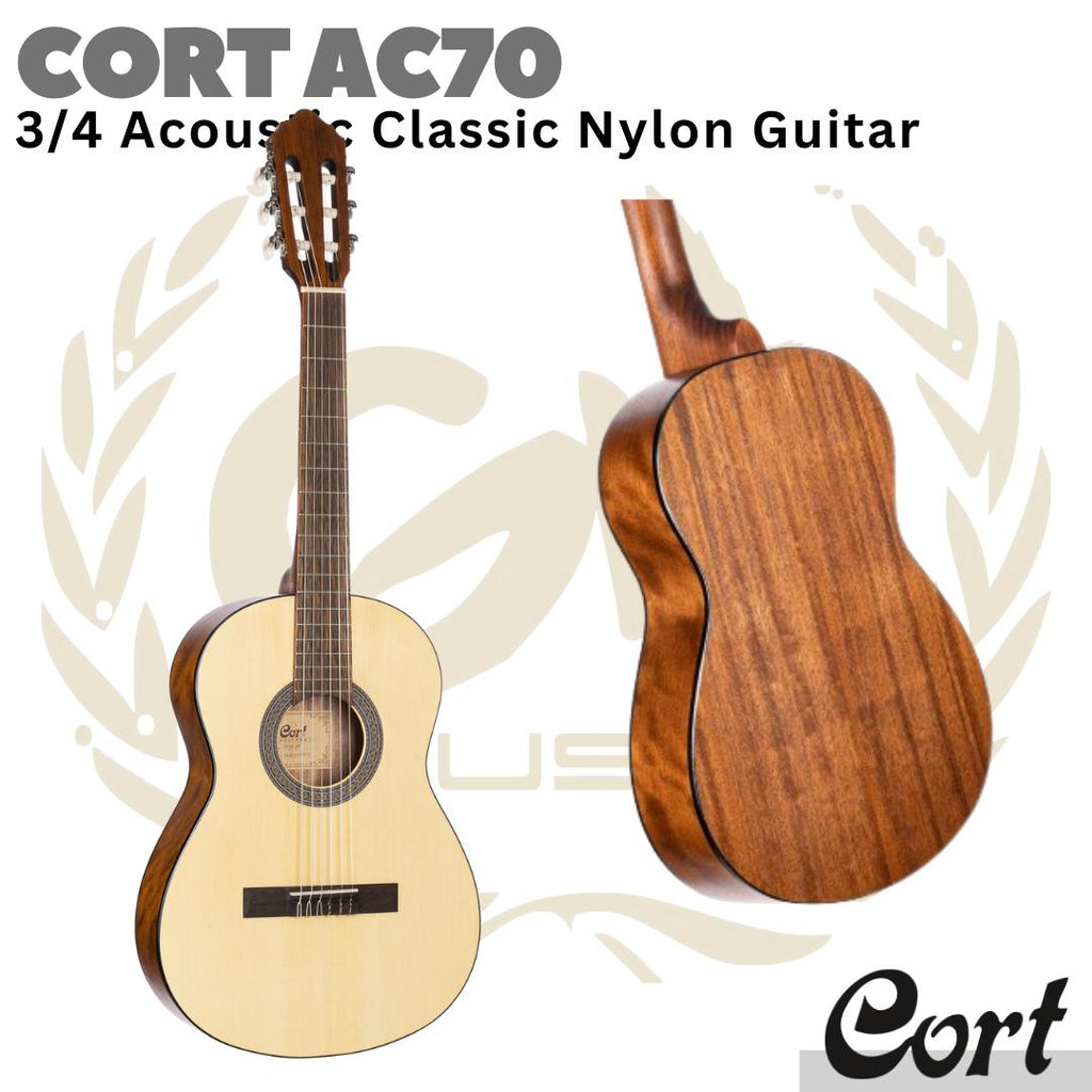 CORT AC70 3/4 Junior Acoustic Classic Nylon Guitar - Gitar Nilon Mini