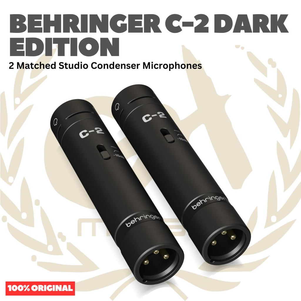 Behringer C-2 Dark Edition 2 Matched Studio Condenser Microphones - Mic Kondenser C2 Mik Kondensor Sepasang Original Asli