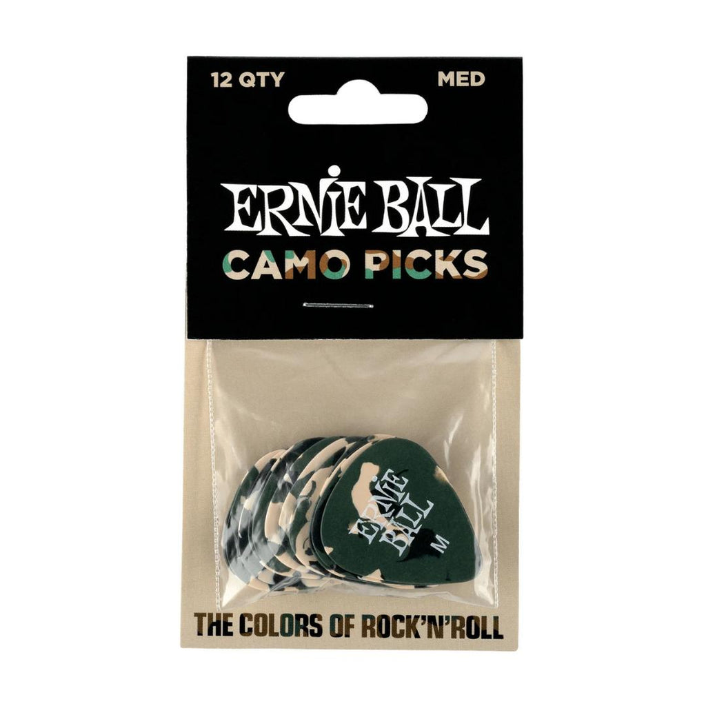Ernie Ball Camouflage Cellulose Guitar Picks, 12-Pack - Pik Gitar Bass