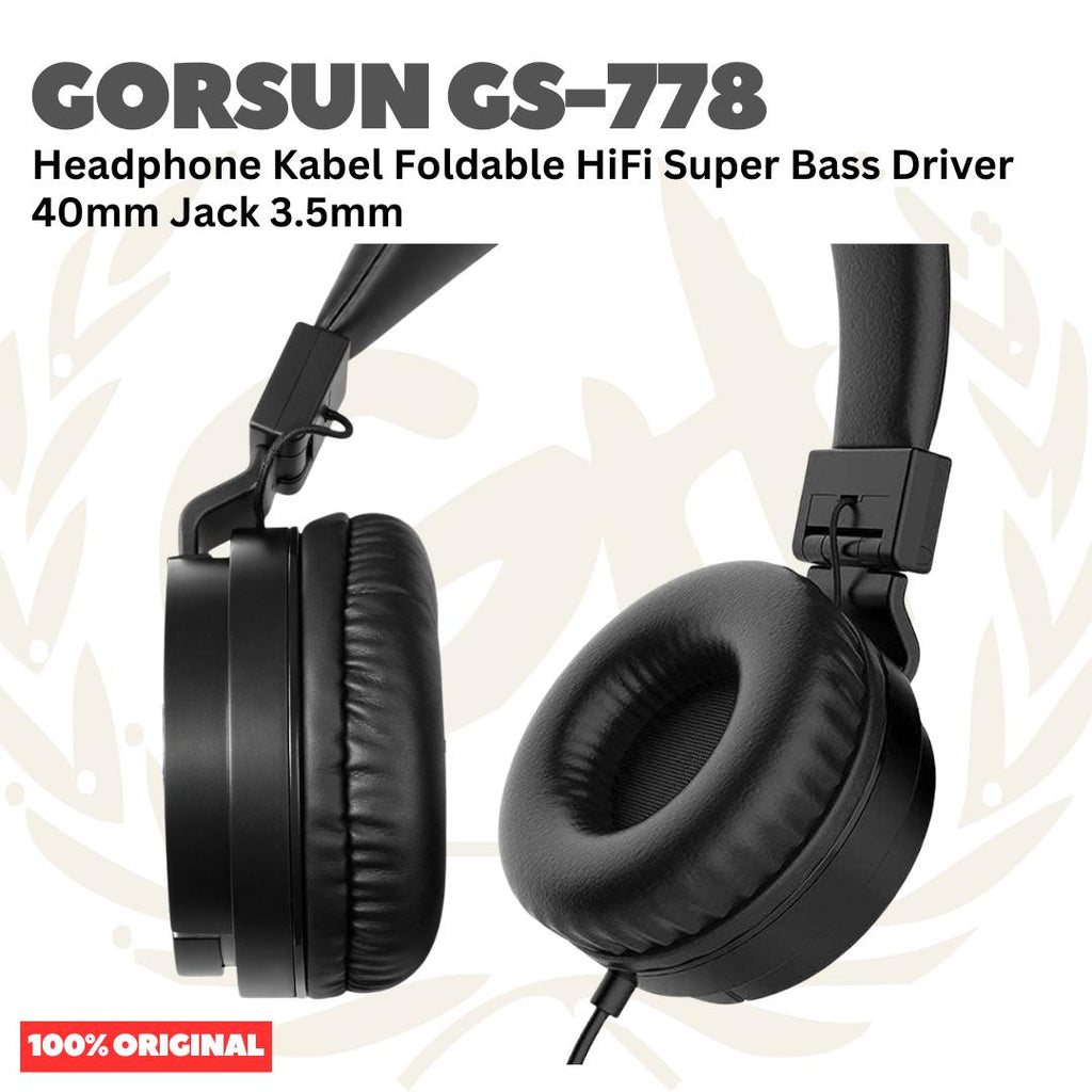 Gorsun GS-778 Headphone Kabel Foldable HiFi Super Bass Driver 40mm Jack 3.5mm GS788