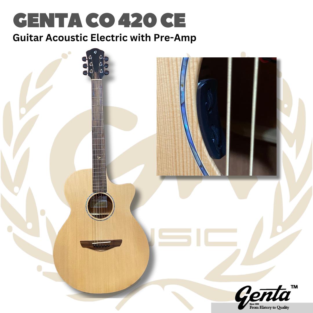Genta CO 420 CE Acoustic Electric Guitar | Gitar Akustik With preamp CO420CE