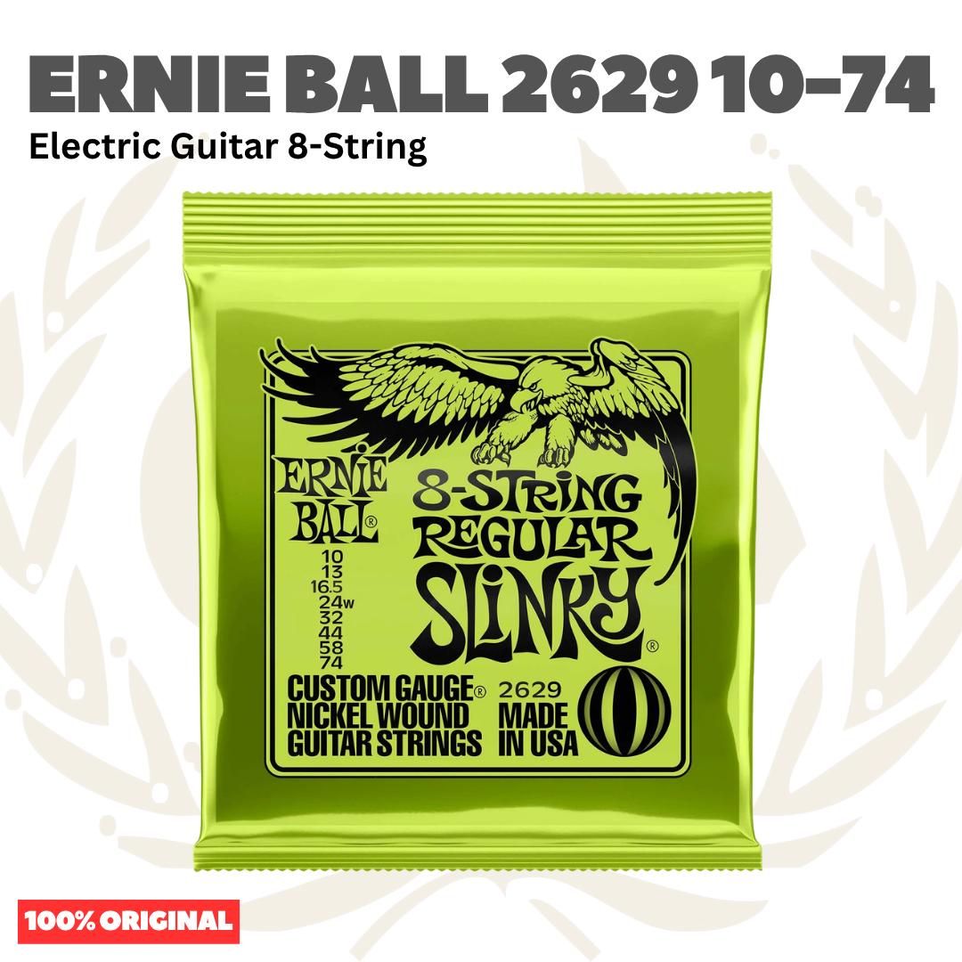 Ernie Ball 2629 Regular Slinky 8-String Nickel Wound Electric Guitar Strings, 10-74 - Senar Gitar Listrik 8-Senar