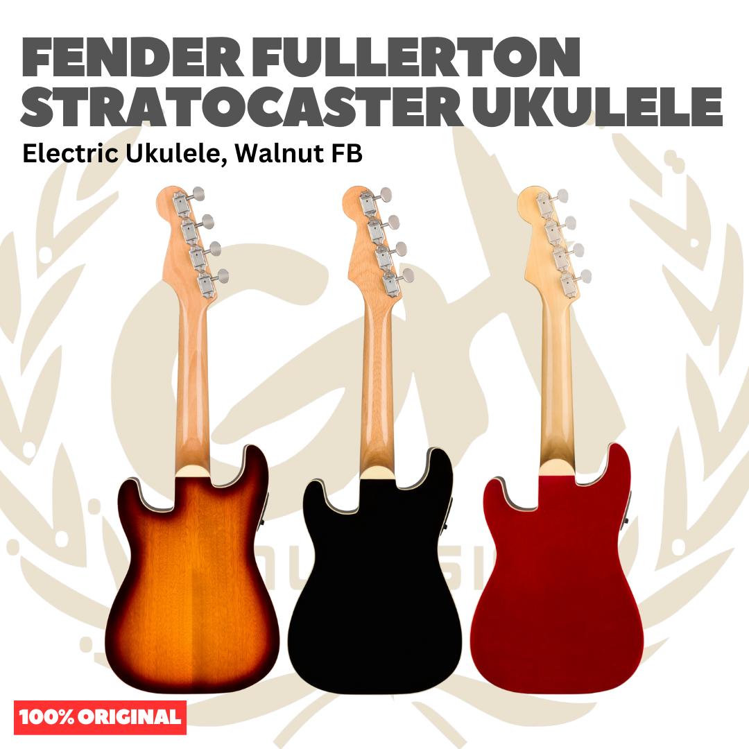 Fender Fullerton Stratocaster Ukulele - Ukulele Elektrik Body Stratocaster Mini 4-Senar With Preamp Original Asli