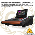 Behringer Wing Compact 48 Channel Full Stereo Digital Audio Mixer - 28 Bus Full Stereo Digital Mixing Console 13 Fader Control Surface Touch Screen