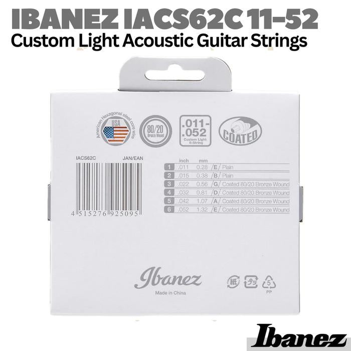 IBANEZ IACS62C 11-52 Custom Light Acoustic Guitar Strings | Senar
