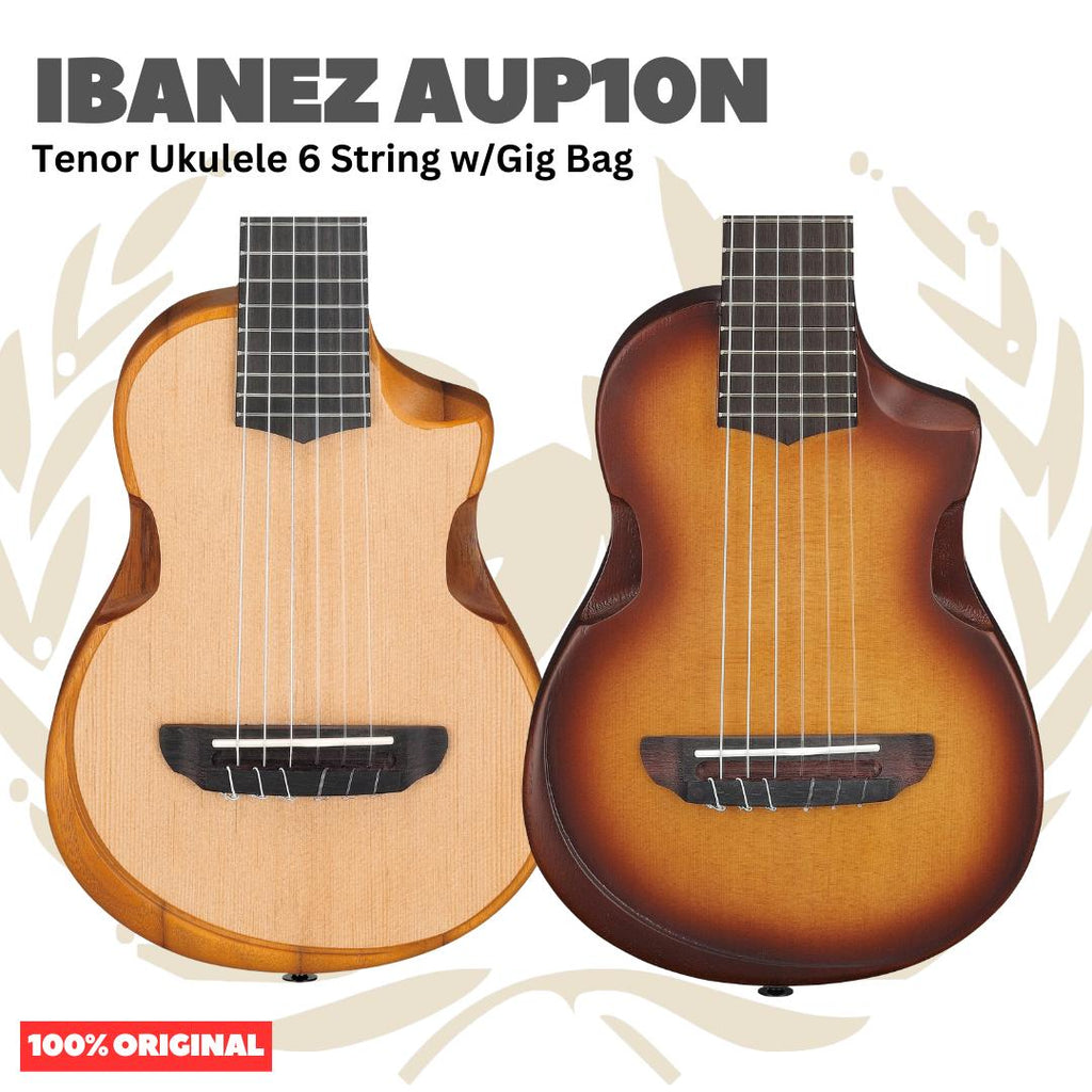 Ibanez AUP10N Tenor Ukulele 6 String w/Gig Bag - Gitar Lele