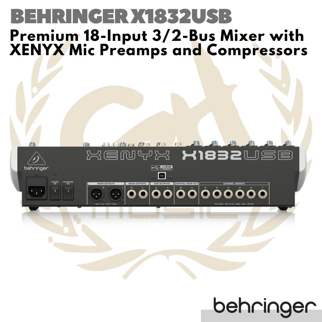 Behringer Xenyx X1832USB Premium 18 Input 3 Bus Mixer USB Interface