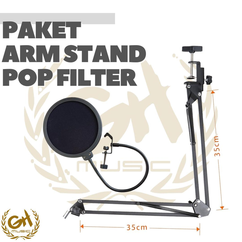 MICROPHONE ARM STAND PLUS POP FILTER MURAH BERKUALITAS