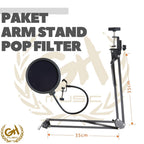 MICROPHONE ARM STAND PLUS POP FILTER MURAH BERKUALITAS