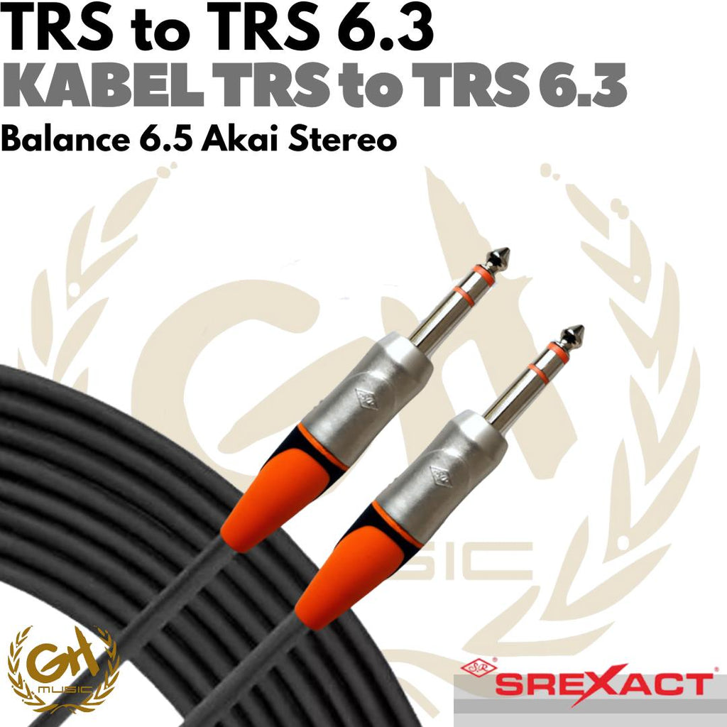 SREXACT TRS to TRS 6.3 Cable - Kabel Balance 6.5 Akai Stereo