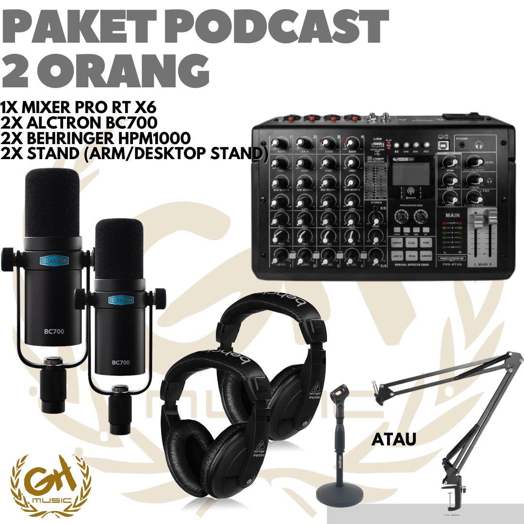 PAKET PODCAST 2 ORANG ALCTRON BC700 + RTX6PRO + HEADPHONE