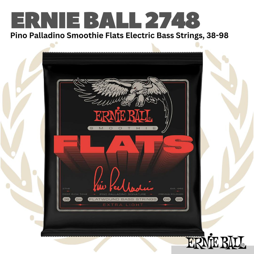 Ernie Ball 2748 Pino Palladino Smoothie Flats Electric Bass Strings, 38-98 - Senar Bass