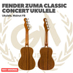 Fender Zuma Classic Concert Ukulele, Walnut FB, - Ukulele 4-Senar Original Asli