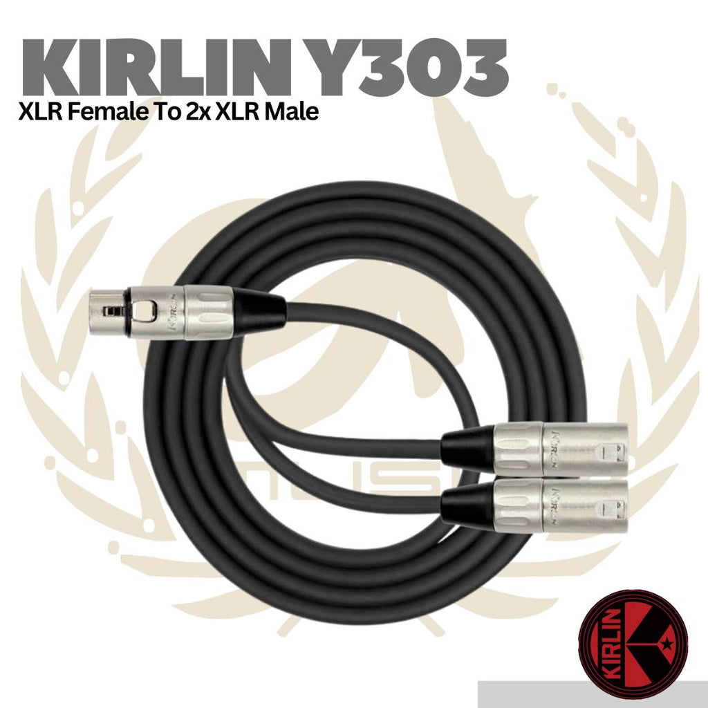 Kirlin Y303 XLR Female To 2x XLR Male - 3 Pin Canon