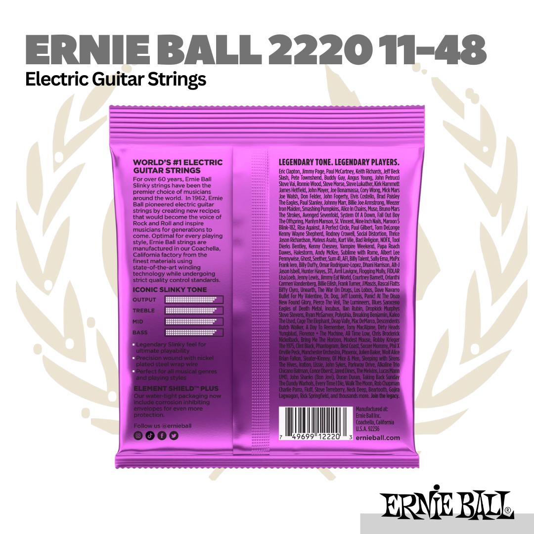 Ernie Ball 2220 Electric Guitar Strings, 11-48 - Senar Gitar Elektrik