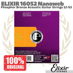 ELIXIR 16052 Nanoweb Phosphor Bronze Acoustic Guitar Strings 12-53