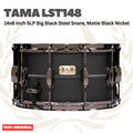 TAMA LST148 SLP Big Black Steel Snare, Matte Black Nickel - Senar Drum