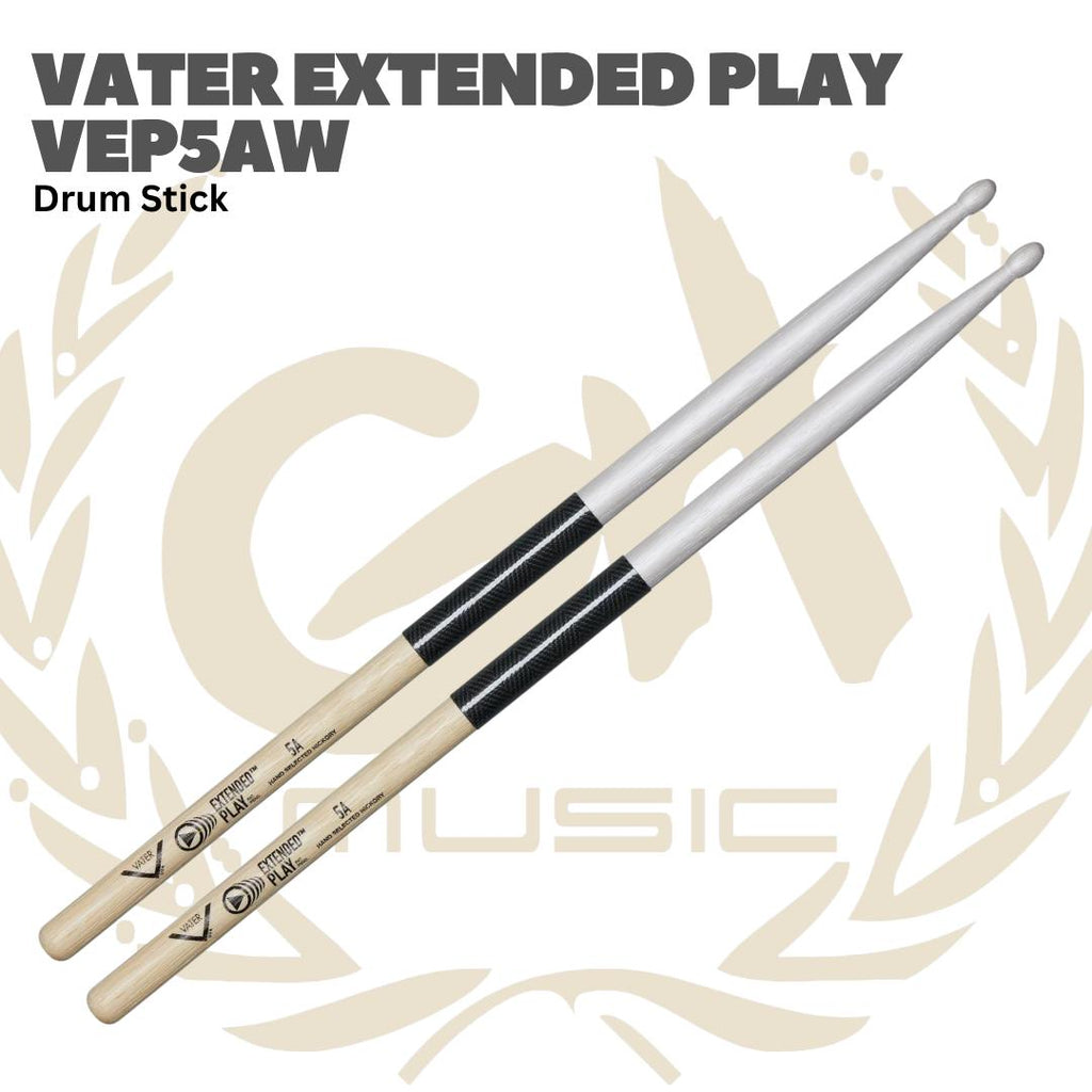 Vater V-E-P Xtended Play Series 5A 5B Stik Drum Kayu - Stik Drum Tahan Lama dengan Shield Anti-Pecah