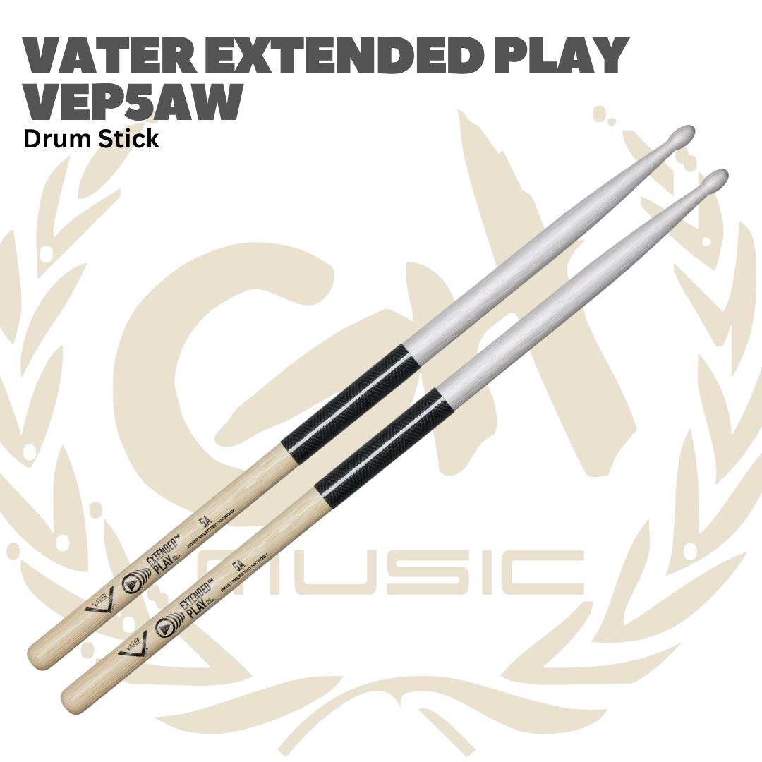 Vater V-E-P Xtended Play Series 5A 5B Stik Drum Kayu - Stik Drum Tahan Lama dengan Shield Anti-Pecah