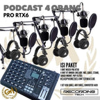 RECORDING TECH PRO RTX6 PLUS RT - BM800, PAKET PODCAST 4 ORANG KOMPLIT