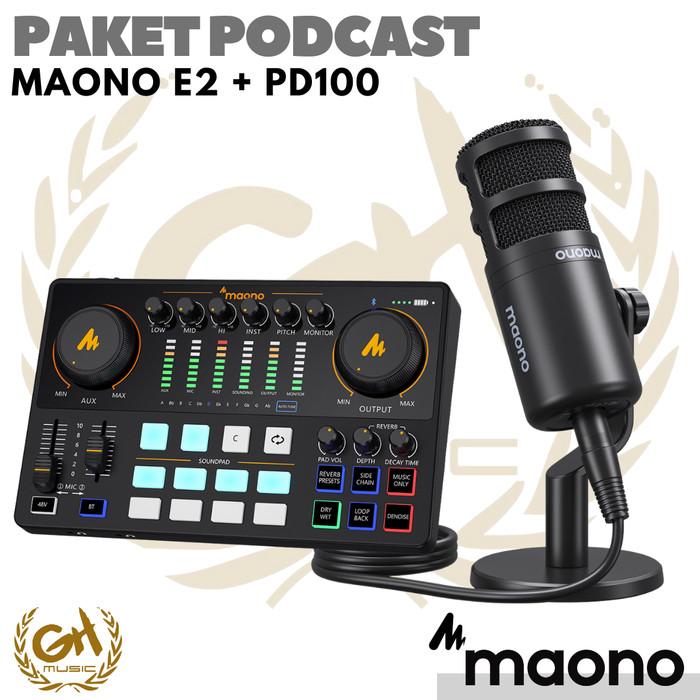 PAKET PODCAST LENGKAP 1 ORANG MAONO E2 + PD100 | COVER LIVE STREAMING GAMING AME2 SOUND CARD