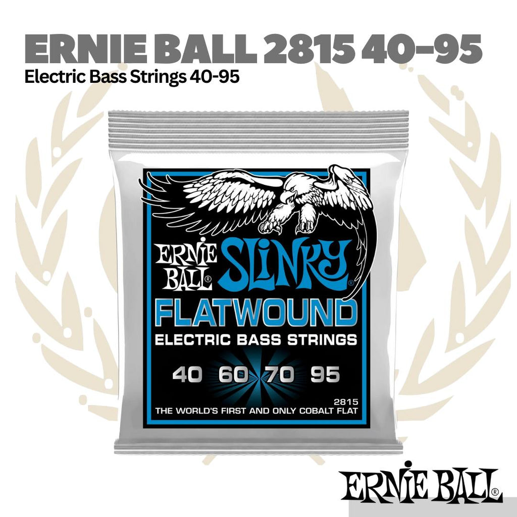 Ernie Ball 2815 Extra Slinky Flatwound Electric Bass Strings, 40-95