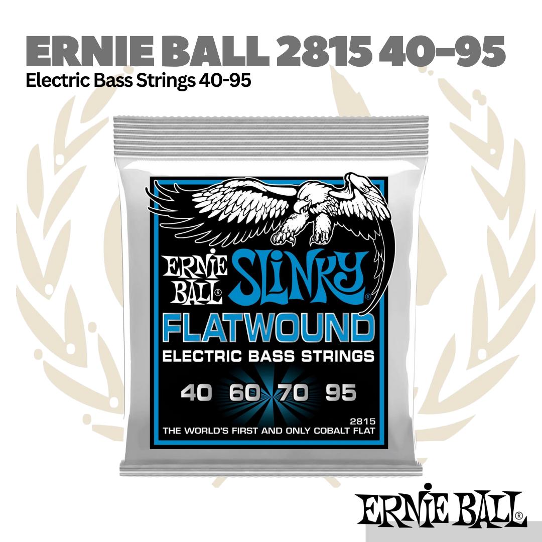 Ernie Ball 2815 Extra Slinky Flatwound Electric Bass Strings, 40-95