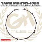 TAMA MDH14S 14inch Die-Cast Hoop (Snare Side), 8 & 10 Holes, Black Nickel - Ring Snare Drum Original Asli