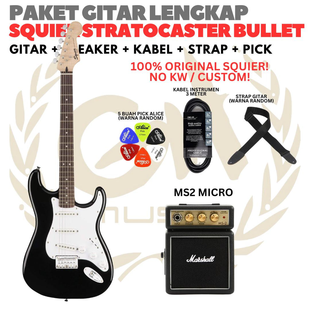 PAKET GITAR SQUIER STRATOCASTER BULLET Electric Gitar | GUITAR PACK