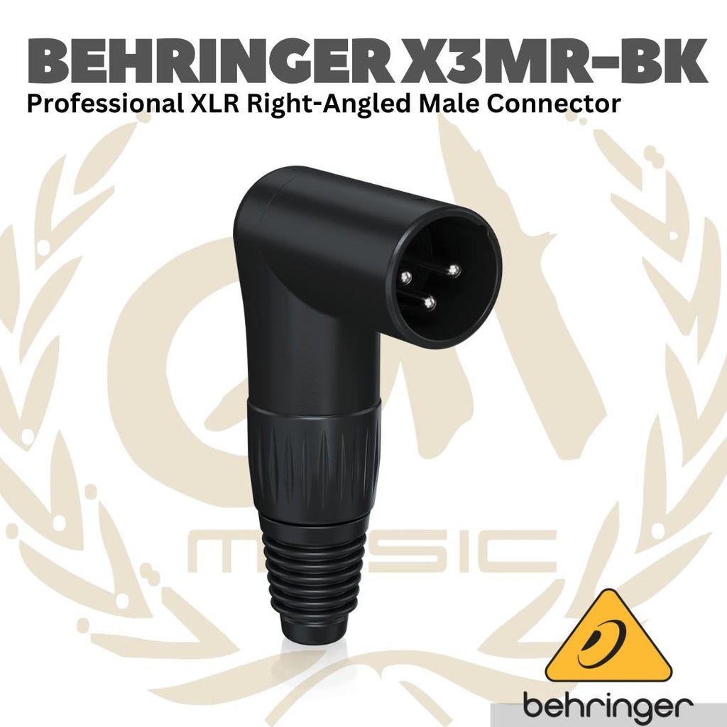 Behringer X3MR Professional XLR Right-Angled Male Connector - Jack XLR Male Angled 3 Pin X3-MR