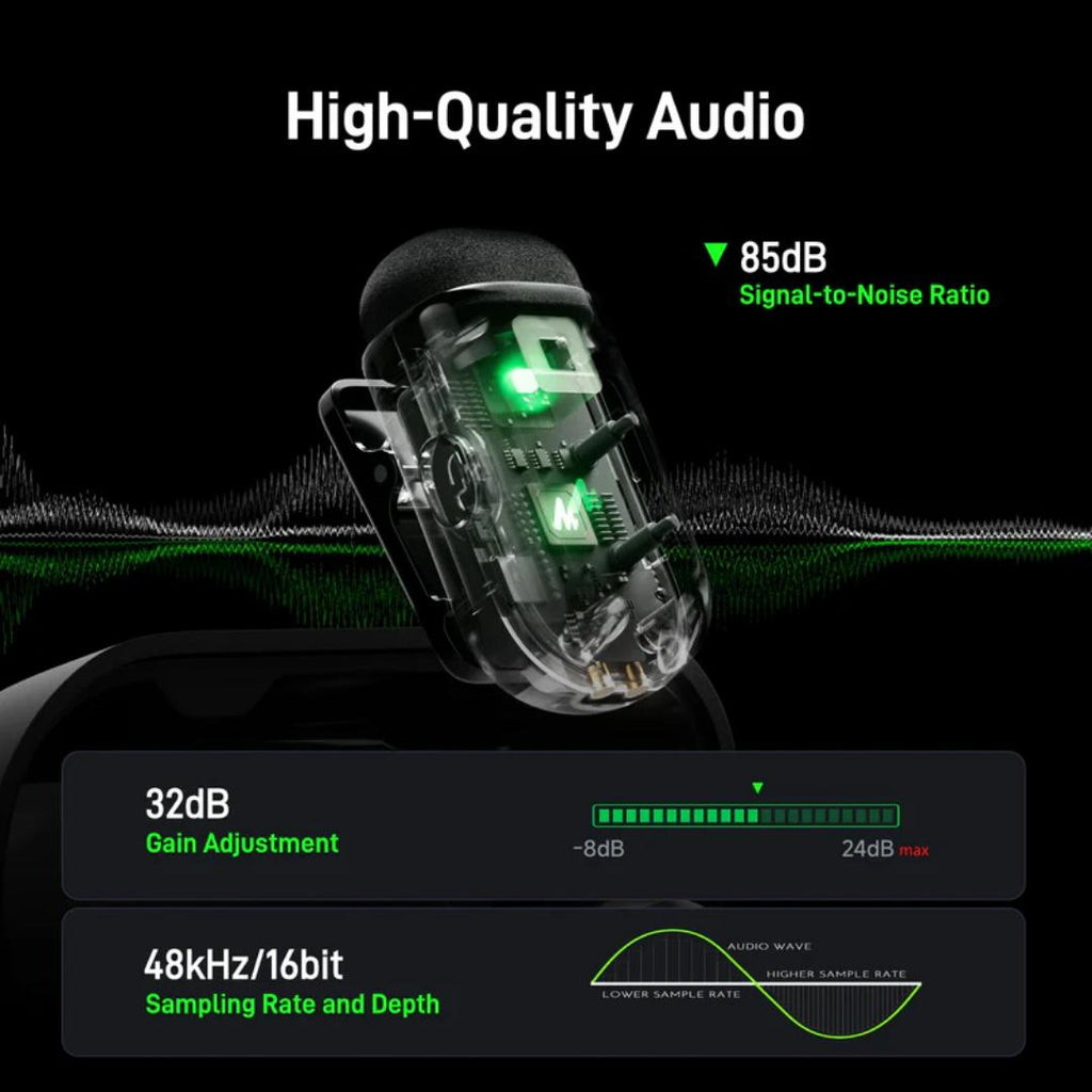 Maono Wave T1 MINI WM622 Wireless Microphone Type-C & Lightning with Charging Case - Mic Wireless untuk Content Creator & Live Streaming